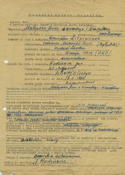 KKE 5516-1.jpg - Dok. Protokół zeznania światków w sprawie Jana Małyszko, Ostróda, 26 VIII 1946 r.